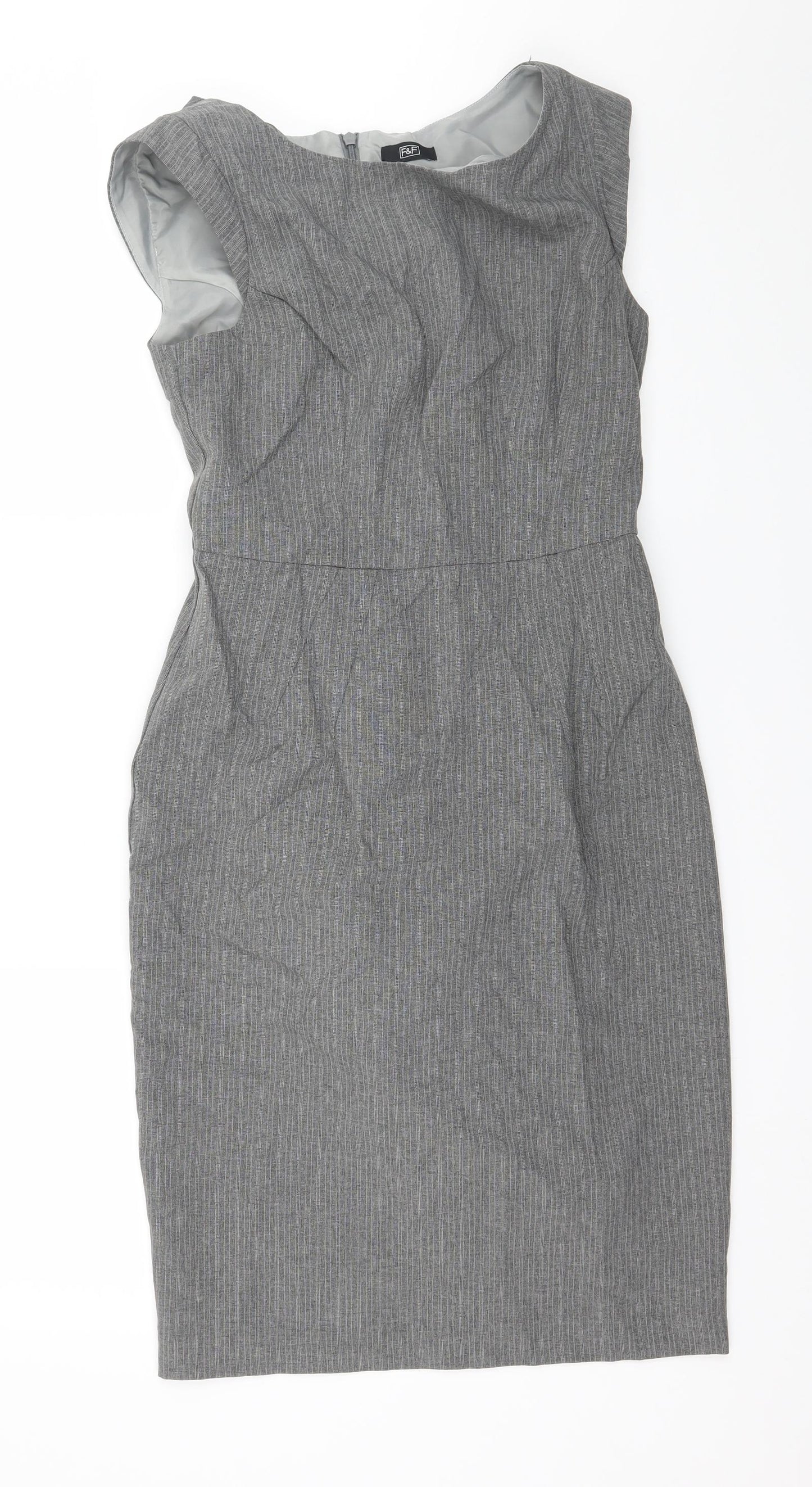 F&F Womens Grey Striped  Sheath  Size 8