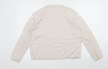 Marks and Spencer Womens Ivory Geometric Knit Pullover Jumper Size 12  - Stars
