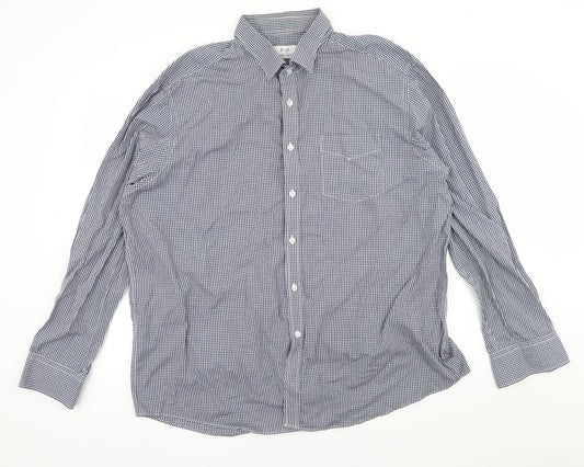 F&F Mens Blue Check   Button-Up Size 18
