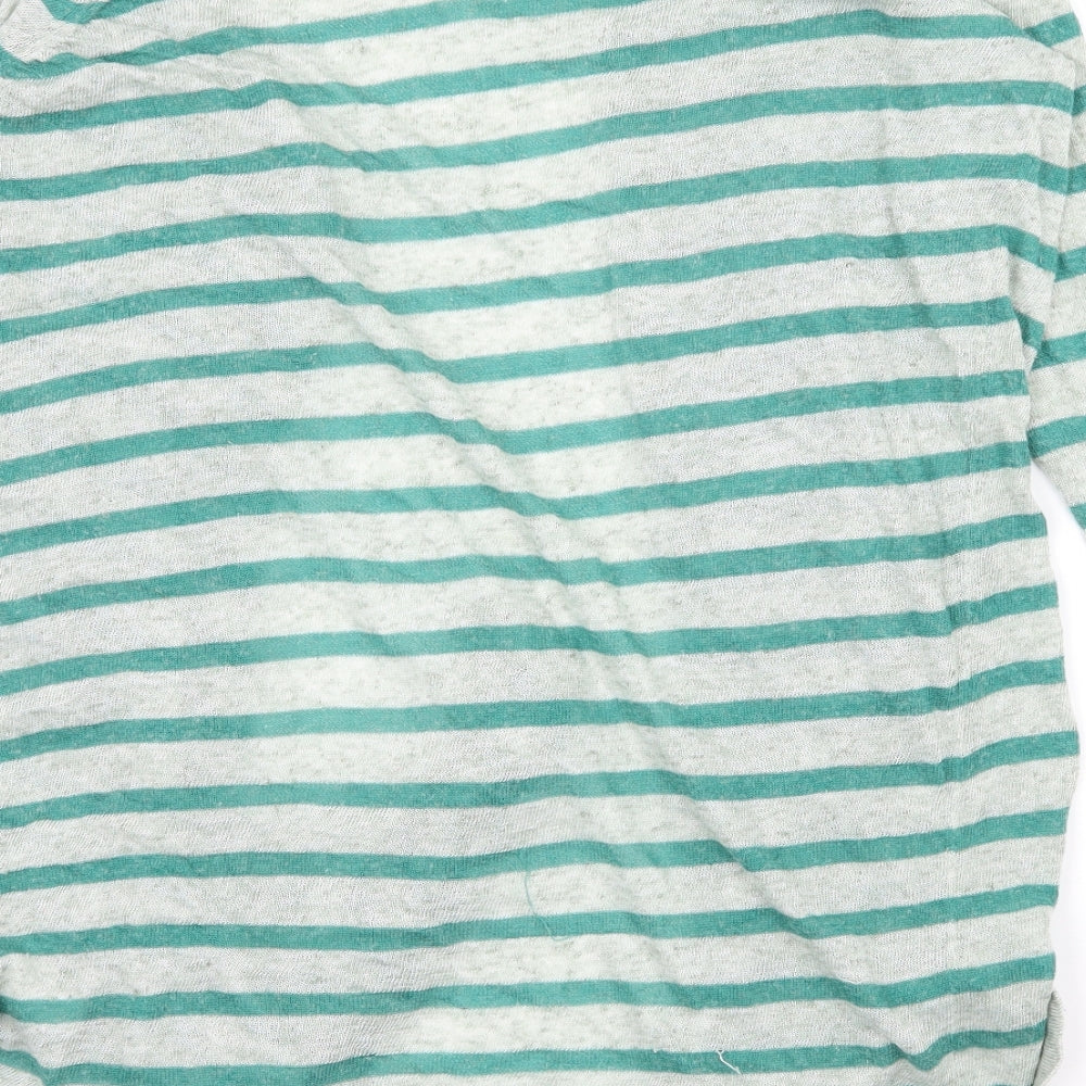 VERO MODA Womens Green Striped  Cardigan Jumper Size XS