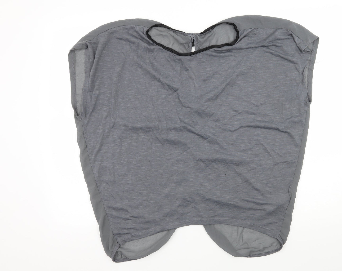 New Look Womens Grey  Jersey Basic Blouse Size M  - Cut out back