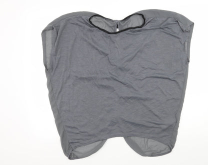 New Look Womens Grey  Jersey Basic Blouse Size M  - Cut out back