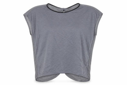 New Look Womens Grey  Jersey Basic Blouse Size M  - Cut out back