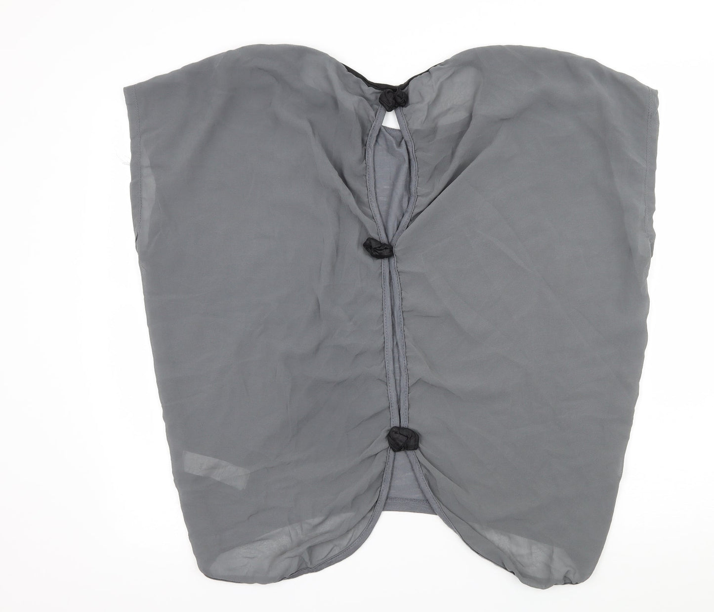 New Look Womens Grey  Jersey Basic Blouse Size M  - Cut out back