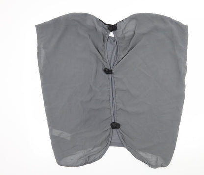 New Look Womens Grey  Jersey Basic Blouse Size M  - Cut out back
