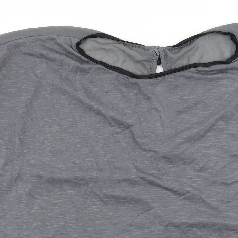 New Look Womens Grey  Jersey Basic Blouse Size M  - Cut out back