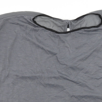 New Look Womens Grey  Jersey Basic Blouse Size M  - Cut out back