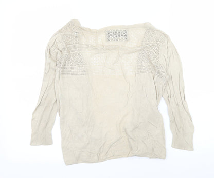 Lee Womens Beige  Knit Cape Jumper Size S