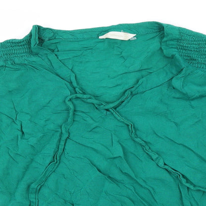 Womens UK Size 10 BHS Green Basic Blouse