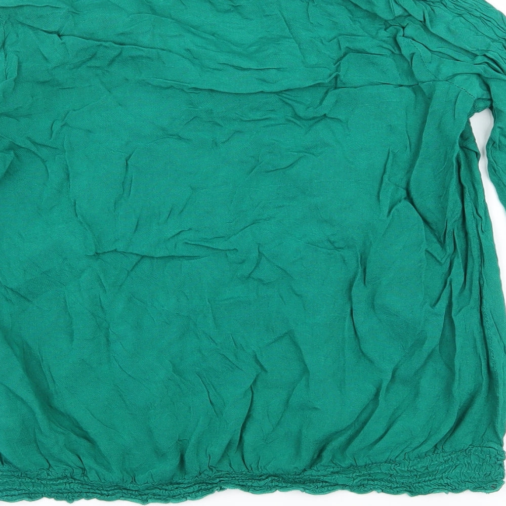 Womens UK Size 10 BHS Green Basic Blouse