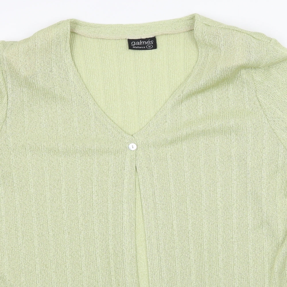 Galmes Womens Green  Knit Cardigan Jumper Size M