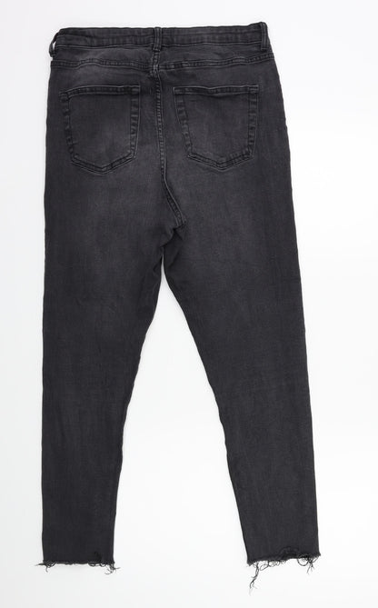 Denim & Co. Womens Grey  Denim Skinny Jeans Size 14 L25 in