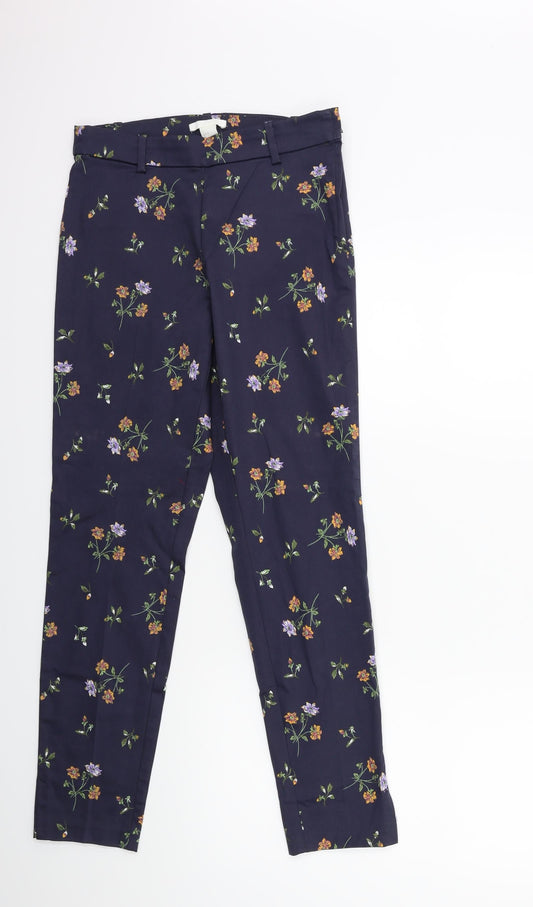 Womens UK Size 8 H&M Regular Fit  Blue Trousers