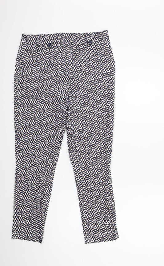 TU Womens Blue Geometric  Snow Pants Trousers Size 12 L28 in