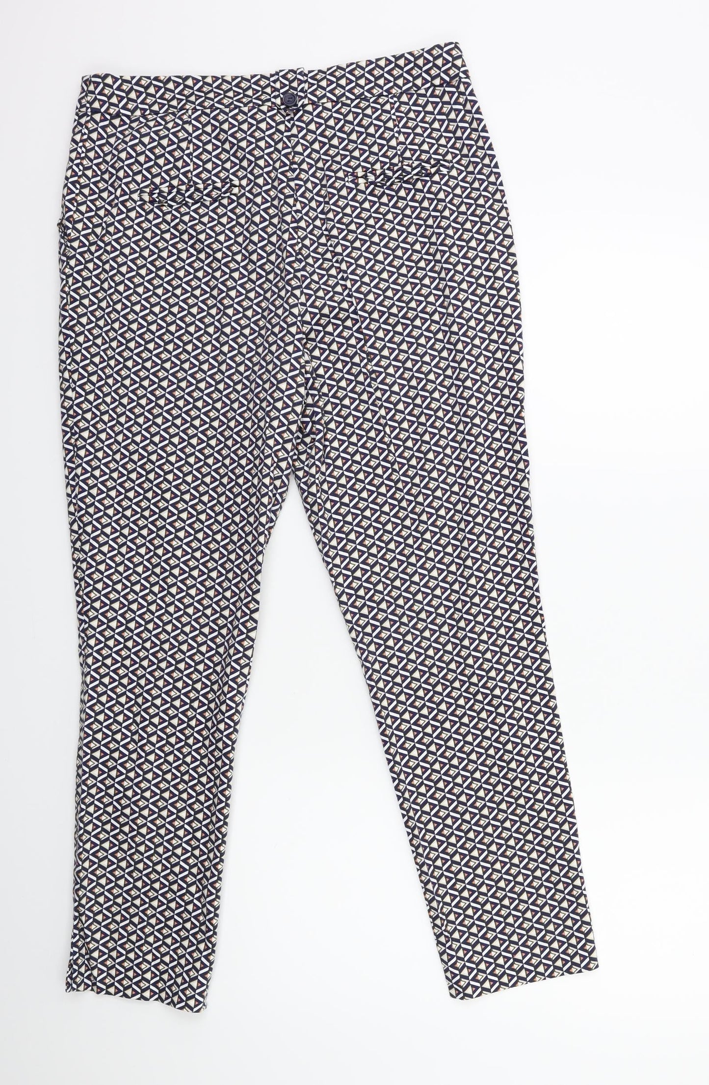 TU Womens Blue Geometric  Snow Pants Trousers Size 12 L28 in