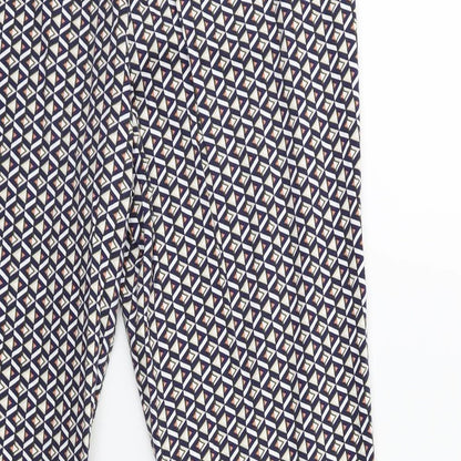TU Womens Blue Geometric  Snow Pants Trousers Size 12 L28 in