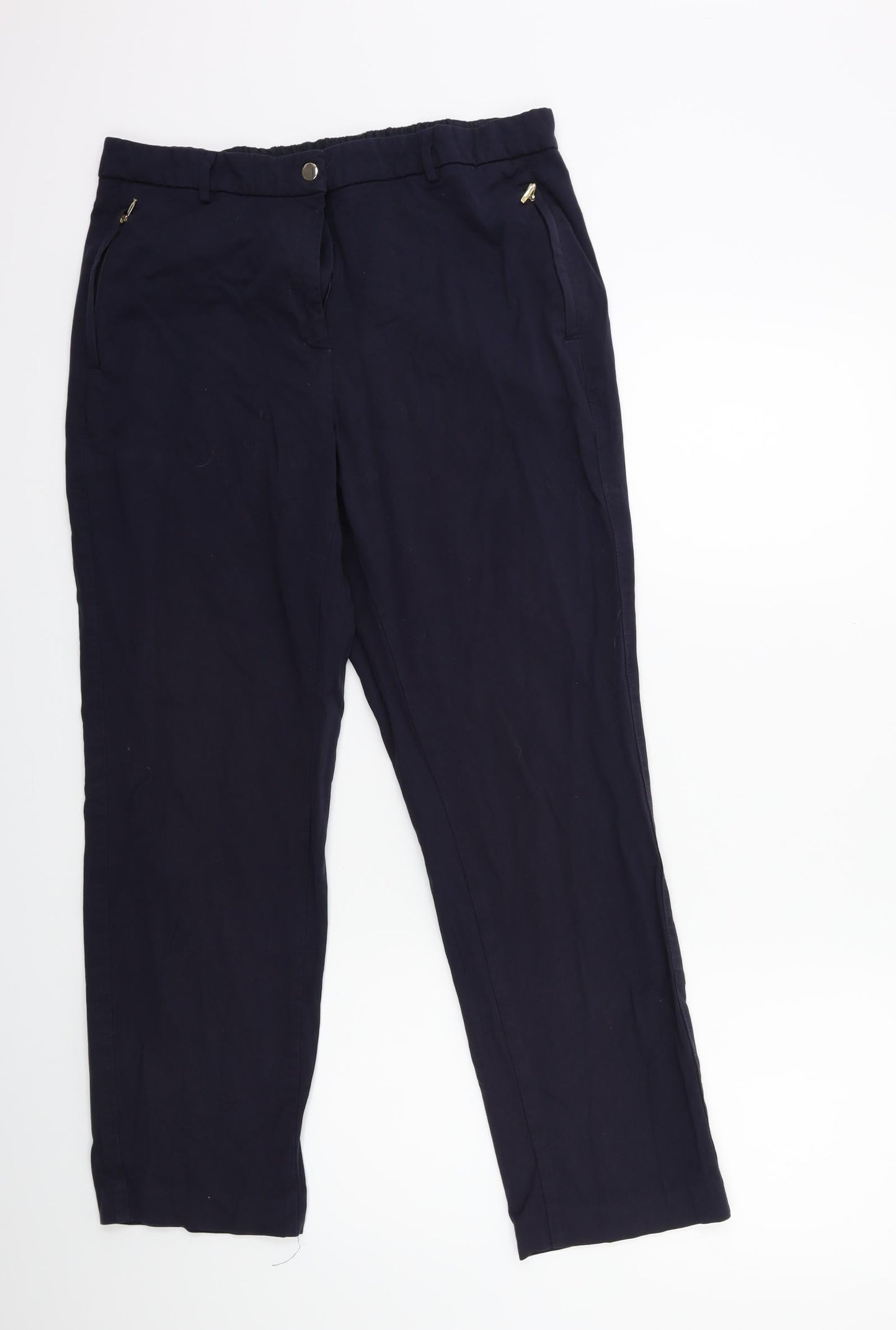 Womens UK Size 14 Marks and Spencer Regular Fit  Blue Trousers