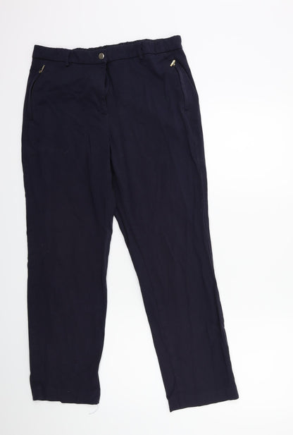 Womens UK Size 14 Marks and Spencer Regular Fit  Blue Trousers