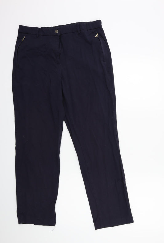 Womens UK Size 14 Marks and Spencer Regular Fit  Blue Trousers
