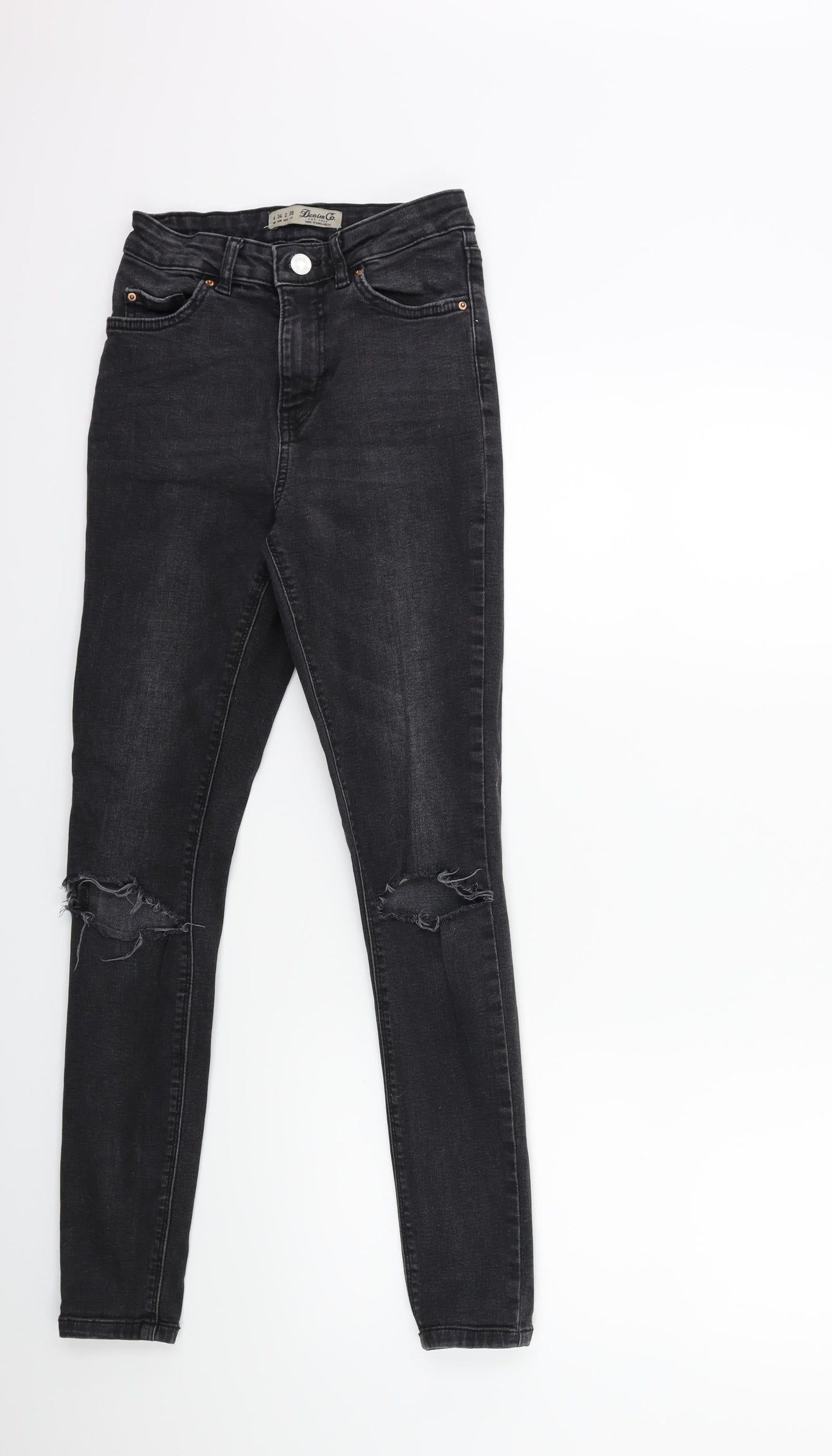 Denim & Co. Womens Black  Denim Skinny Jeans Size 6 L27 in