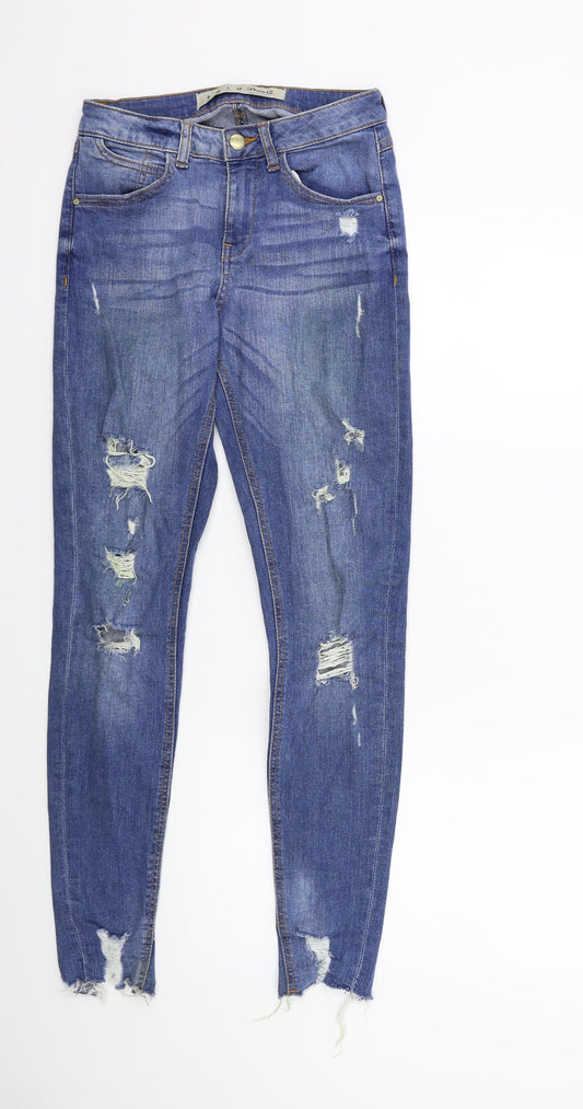 Denim & Co. Womens Beige  Denim Skinny Jeans Size 8 L30 in