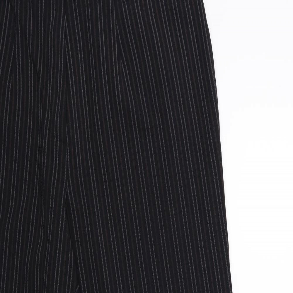 C&A Womens Black Striped Rayon Trousers  Size 16 L28 in