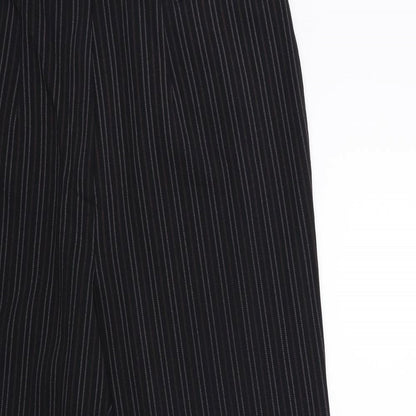 C&A Womens Black Striped Rayon Trousers  Size 16 L28 in
