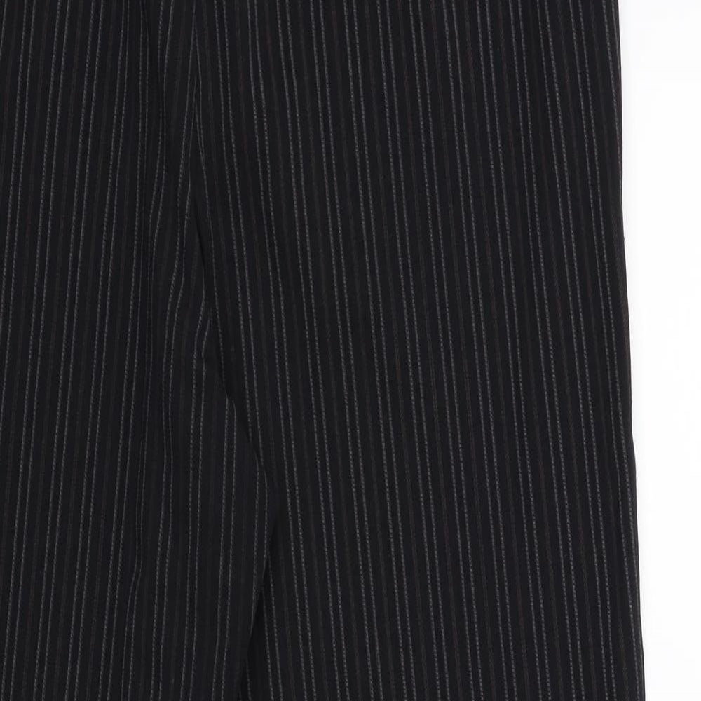 C&A Womens Black Striped Rayon Trousers  Size 16 L28 in