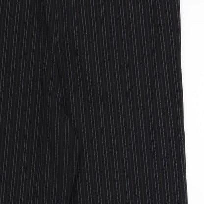 C&A Womens Black Striped Rayon Trousers  Size 16 L28 in