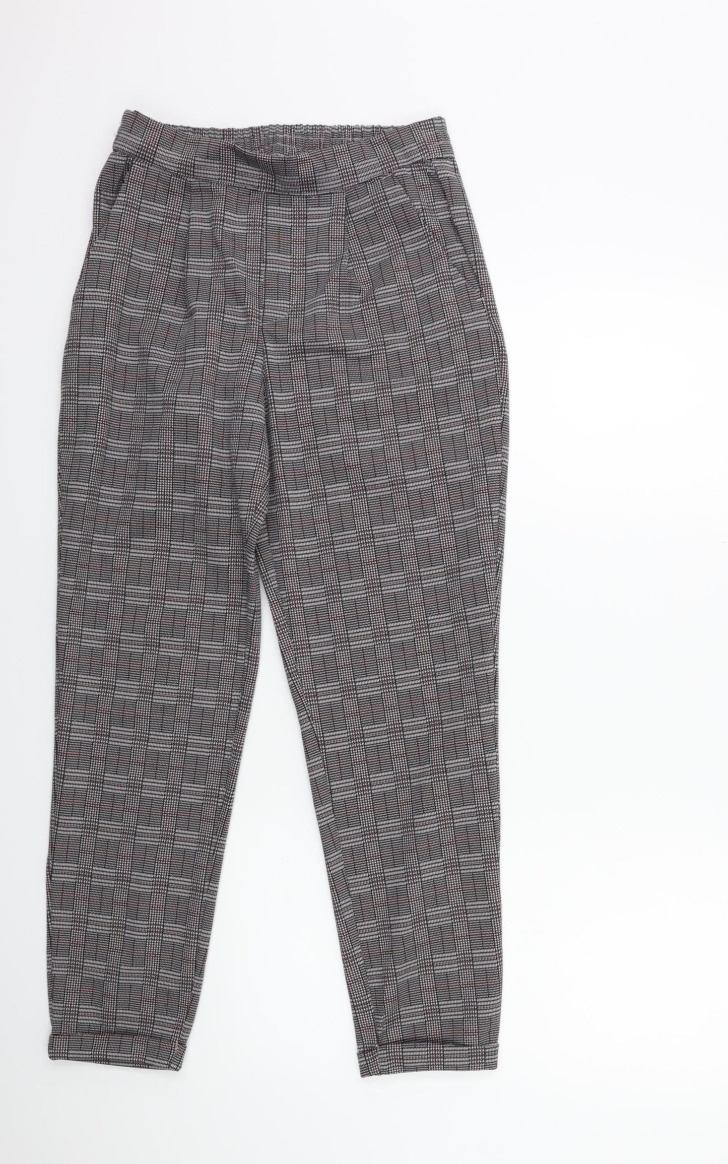 Jaqueline deYong Womens Grey Check  Trousers  Size S L26 in