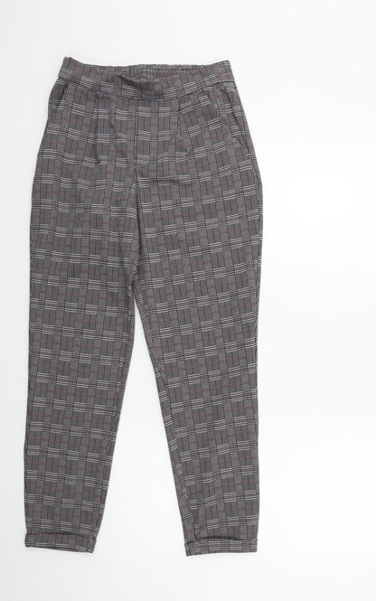 Jaqueline deYong Womens Grey Check  Trousers  Size S L26 in