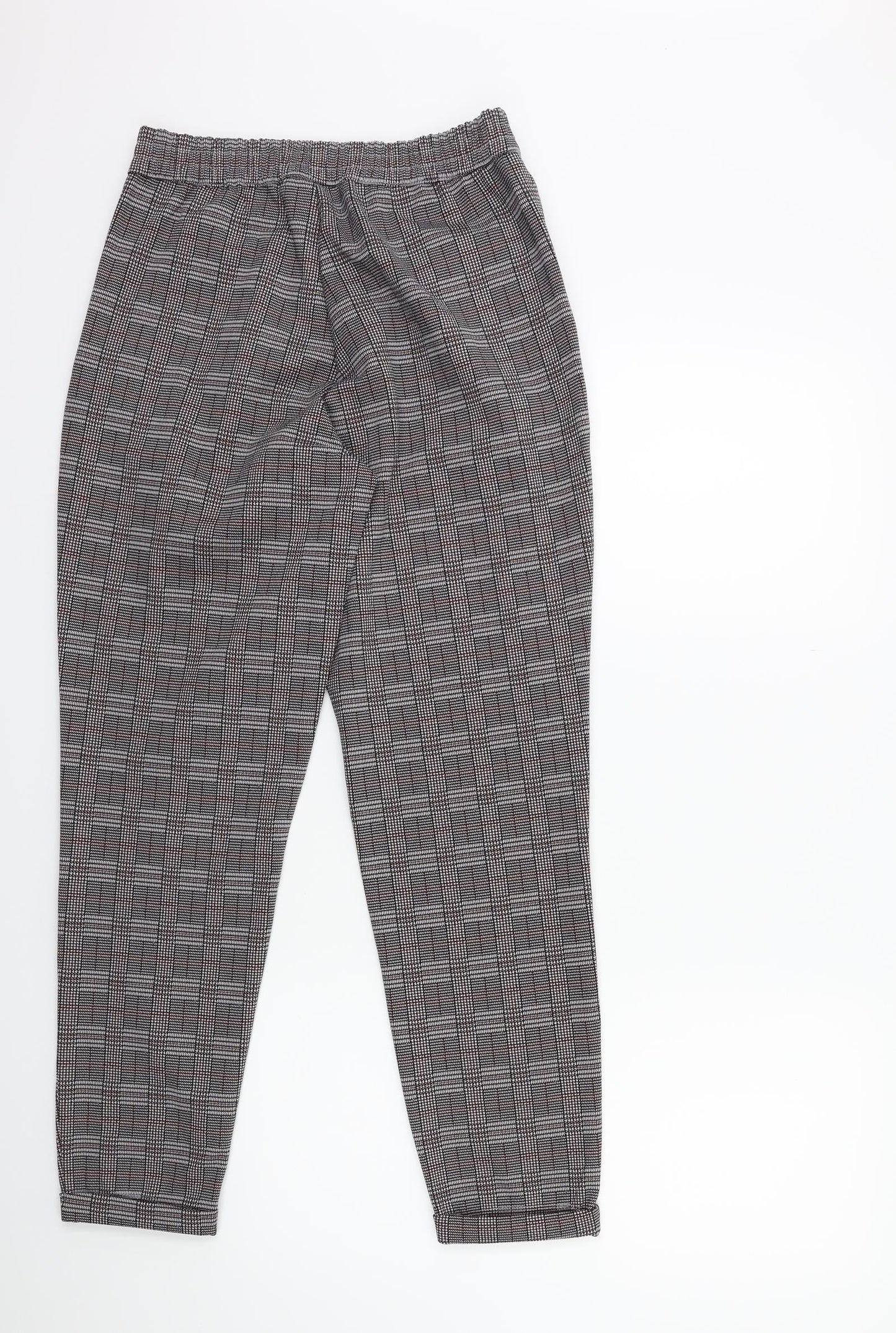 Jaqueline deYong Womens Grey Check  Trousers  Size S L26 in