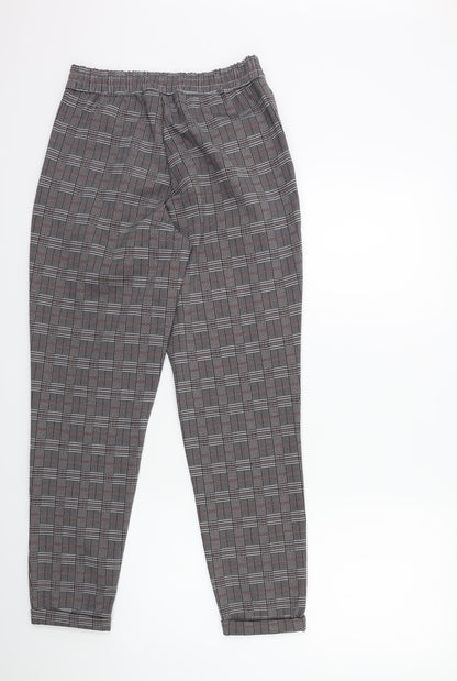 Jaqueline deYong Womens Grey Check  Trousers  Size S L26 in