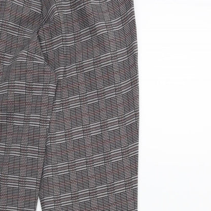 Jaqueline deYong Womens Grey Check  Trousers  Size S L26 in