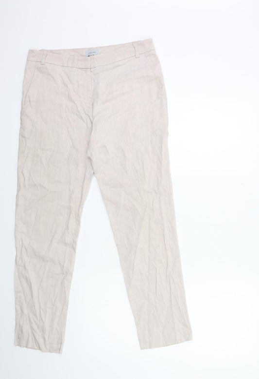 Womens UK Size 10 Jigsaw Regular Fit  Beige Trousers