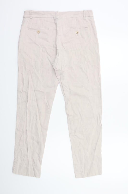 Womens UK Size 10 Jigsaw Regular Fit  Beige Trousers