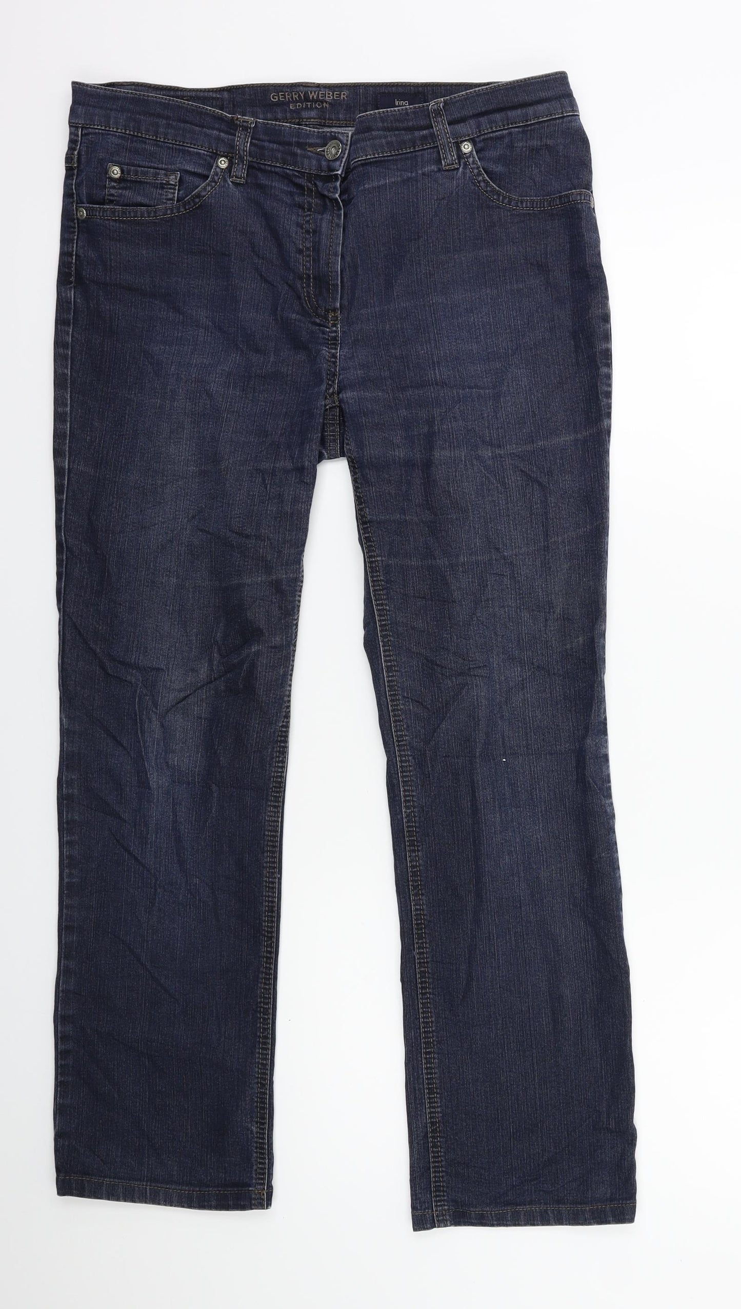 Gerry Weber Womens Blue  Denim Straight Jeans Size 32 in L26 in