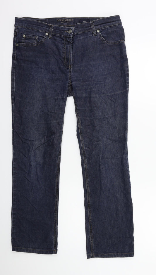 Gerry Weber Womens Blue  Denim Straight Jeans Size 32 in L26 in