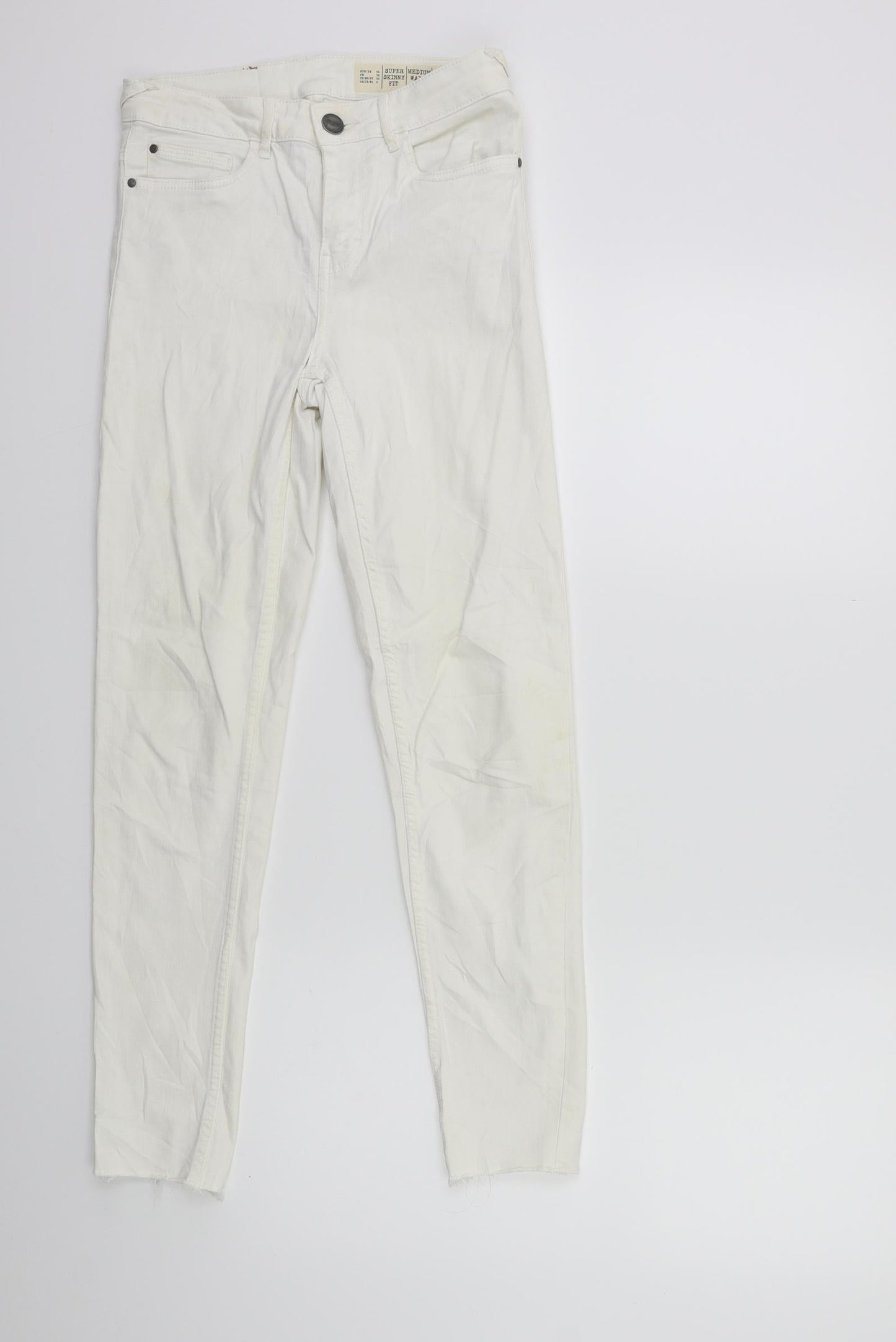 ESMARA Womens White  Denim Skinny Jeans Size 8 L28 in