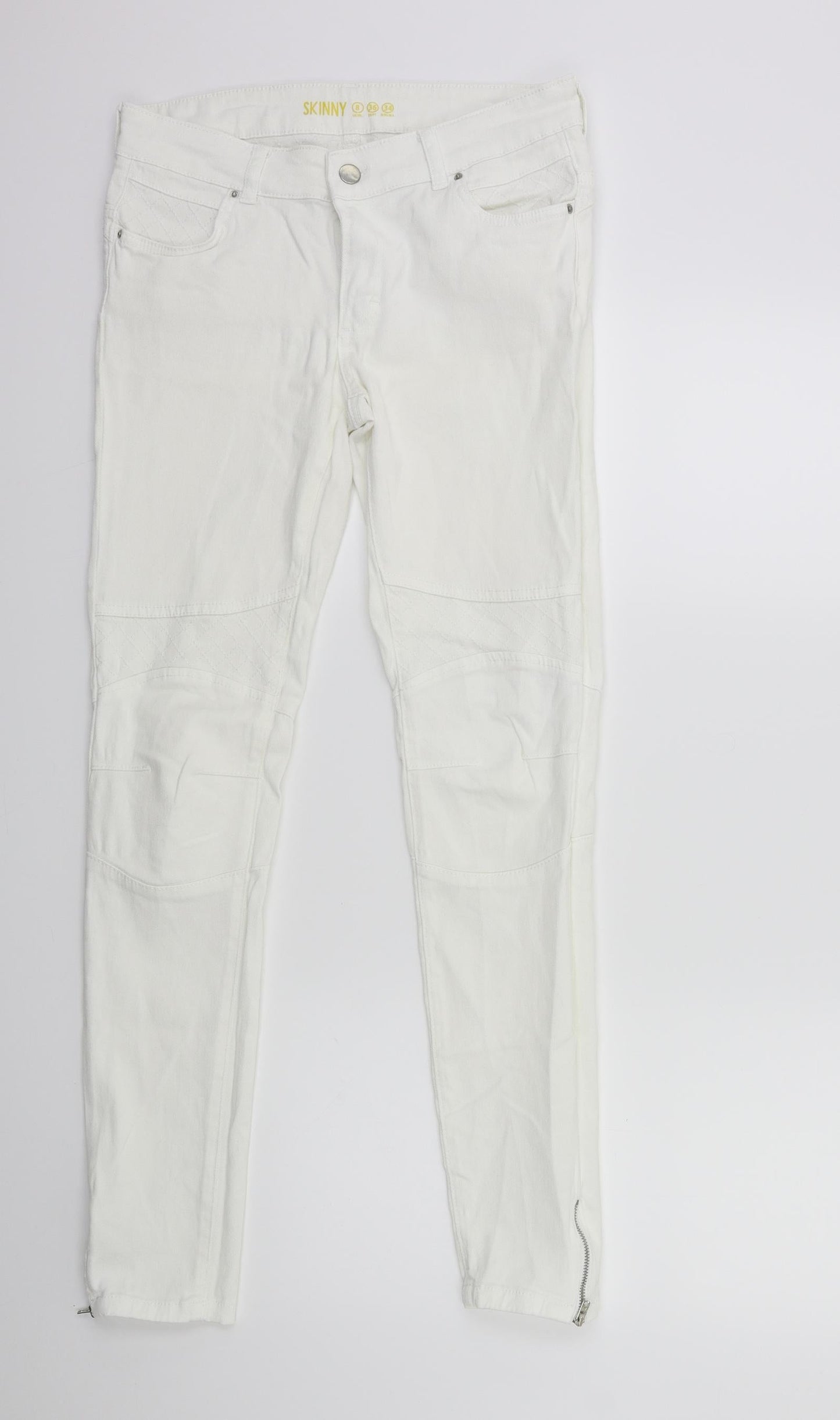 Denim & Co. Womens White  Denim Skinny Jeans Size 8 L29 in