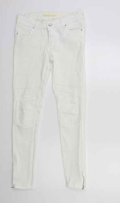 Denim & Co. Womens White  Denim Skinny Jeans Size 8 L29 in