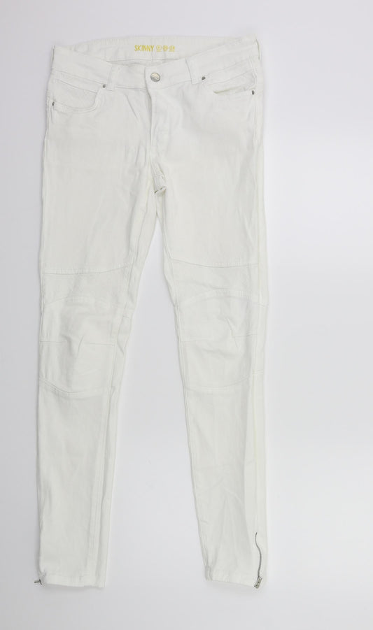 Denim & Co. Womens White  Denim Skinny Jeans Size 8 L29 in