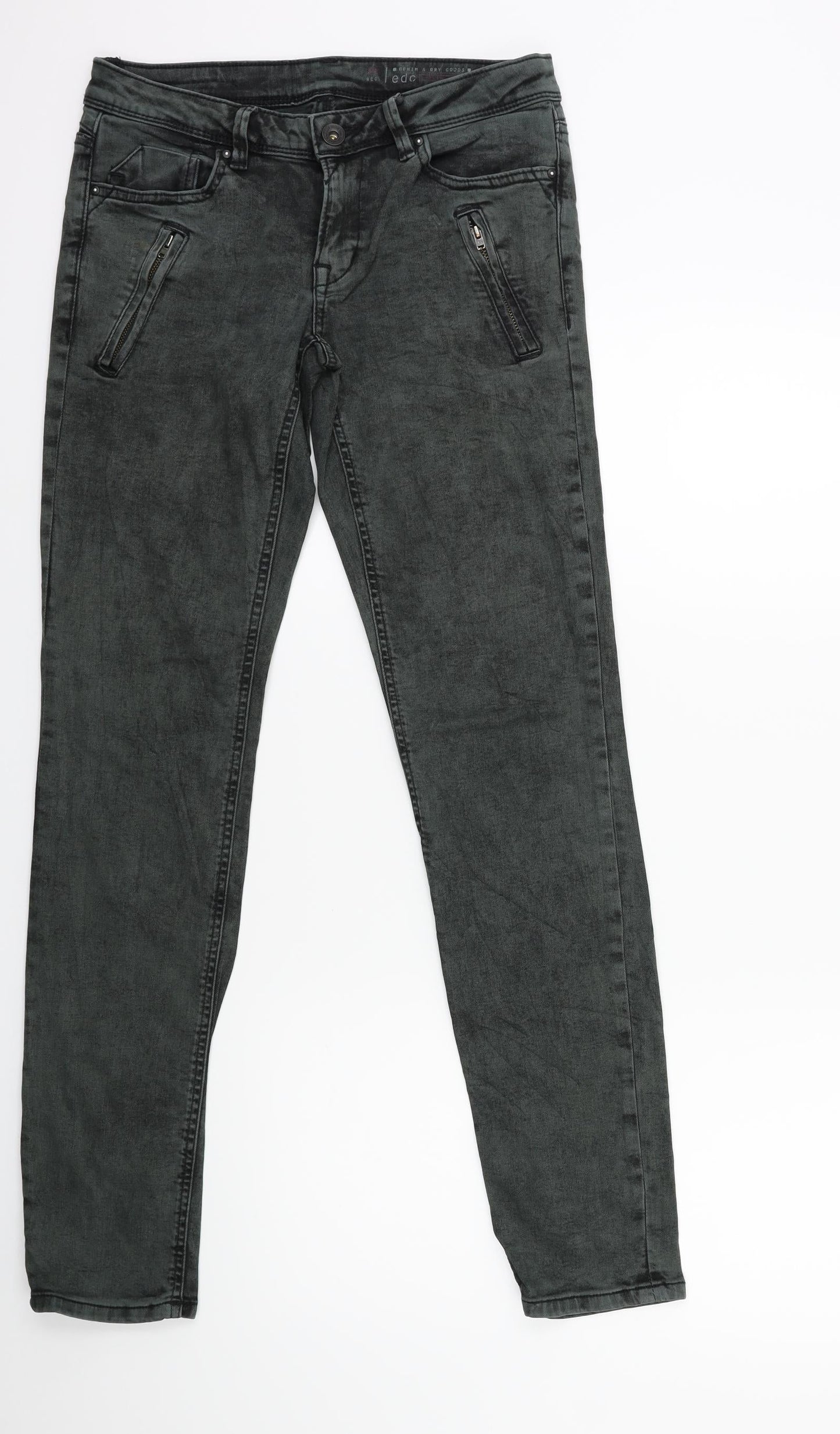 EDC Womens Green  Denim Skinny Jeans Size 28 in L30 in