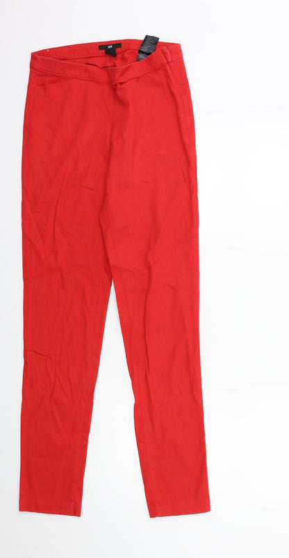 Womens UK Size 8 H&M Regular Fit Skinny Red Jeans