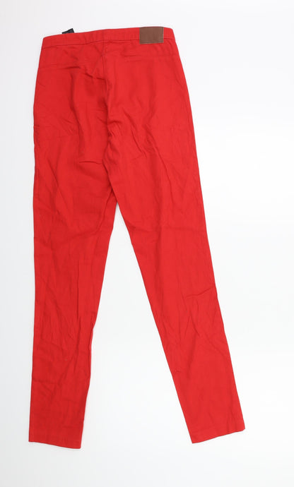 Womens UK Size 8 H&M Regular Fit Skinny Red Jeans