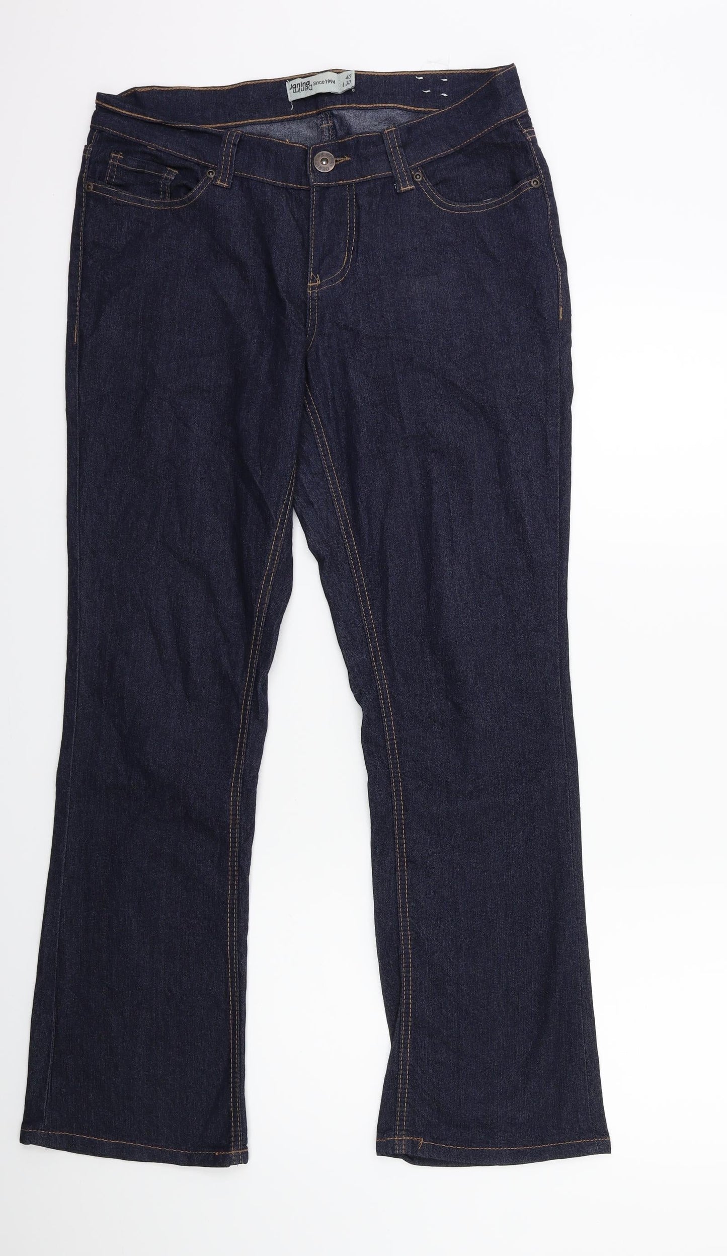 Janina Denim Womens Blue  Denim Flared Jeans Size 12 L30 in