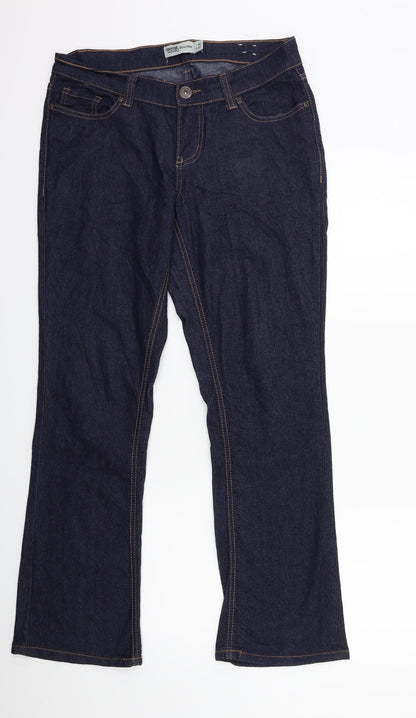 Janina Denim Womens Blue  Denim Flared Jeans Size 12 L30 in