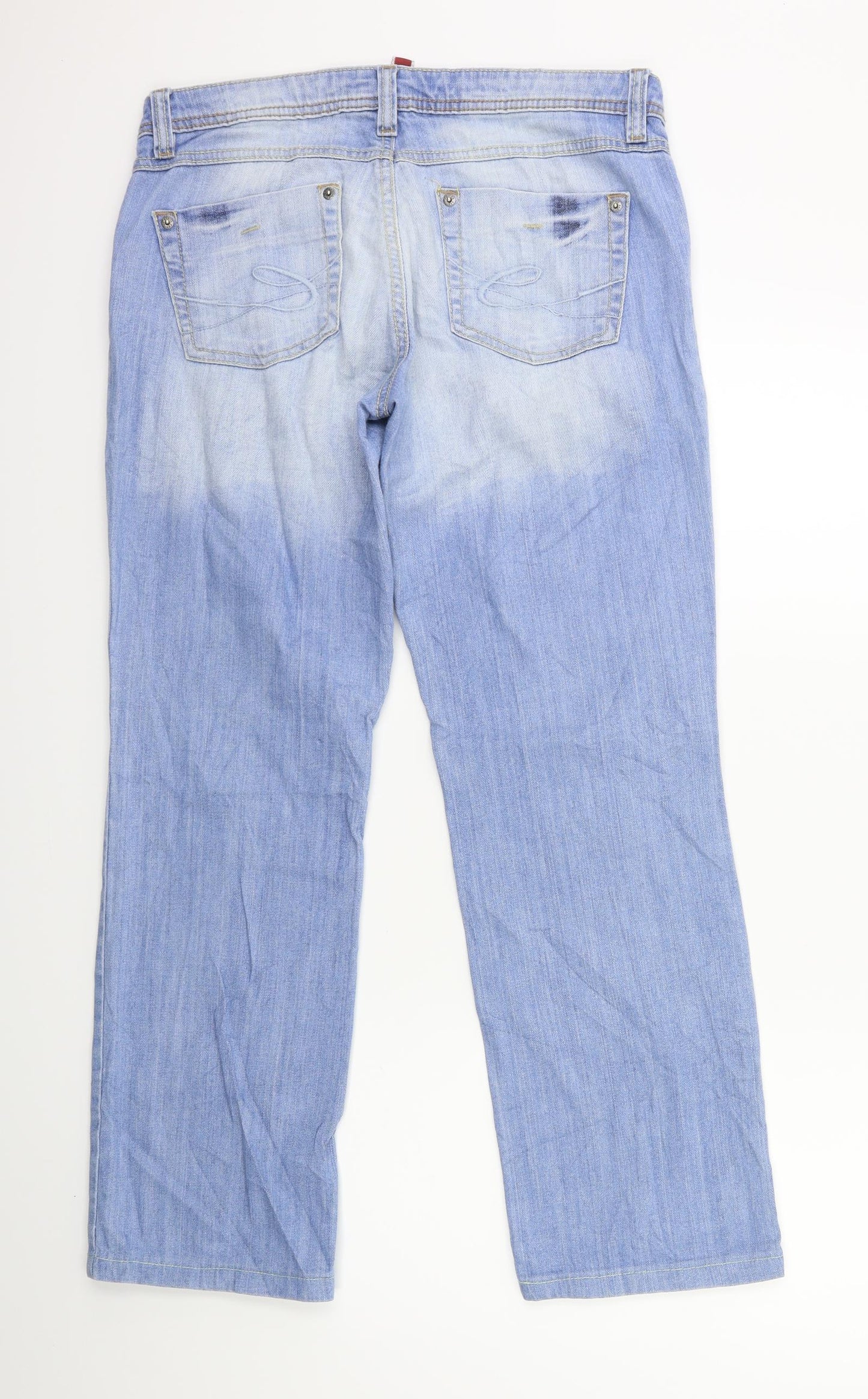 EDC Womens Blue  Denim Straight Jeans Size 32 in L28 in