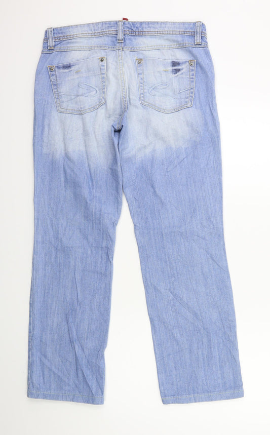 EDC Womens Blue  Denim Straight Jeans Size 32 in L28 in