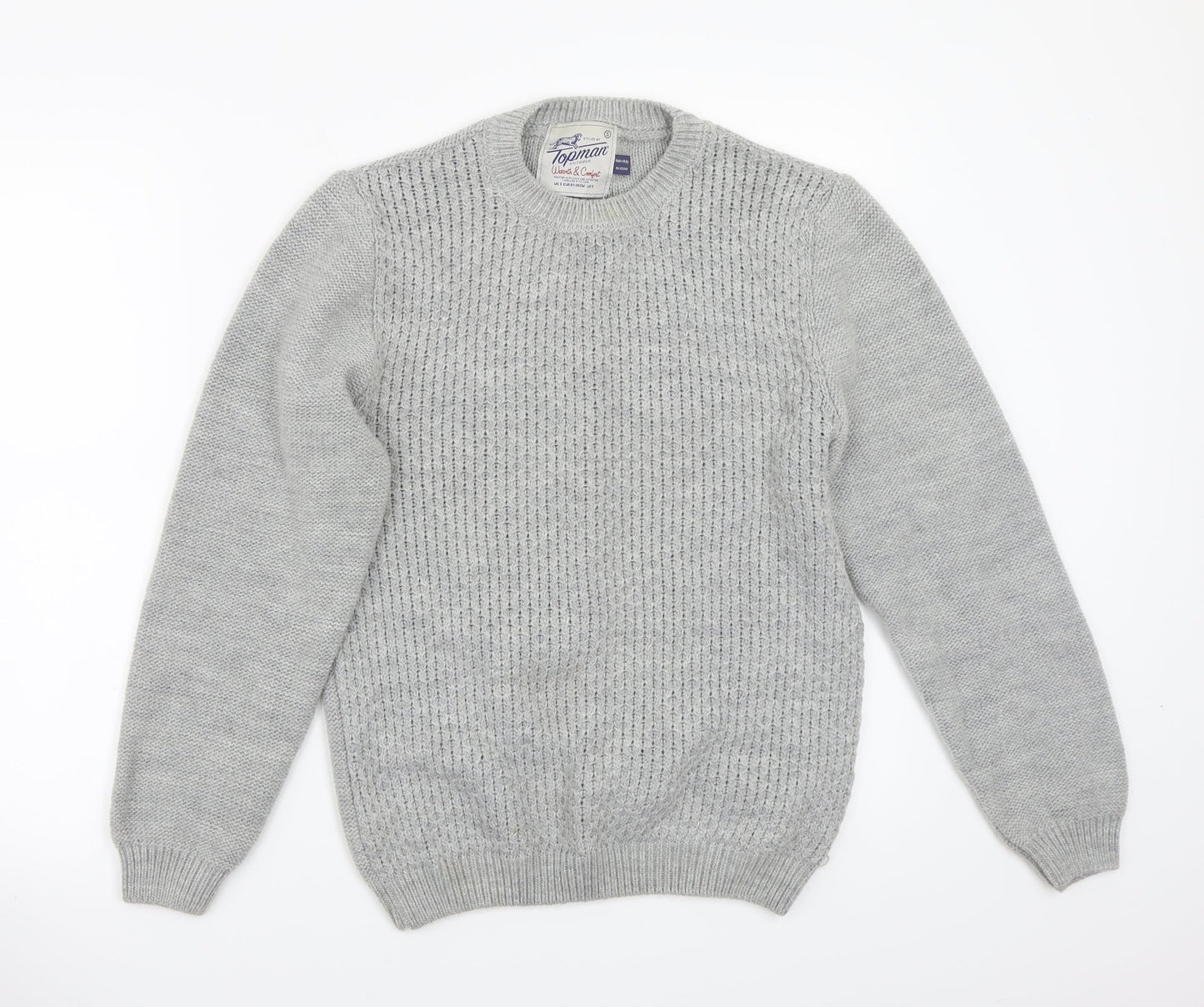 Topman Mens Grey   Pullover Jumper Size S